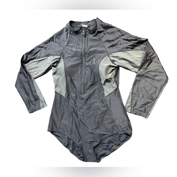 DACI plus size 3X One Piece Long Sleeve Surfing Rash Guard Swimsuit Zipper NWT - Picture 3 of 5